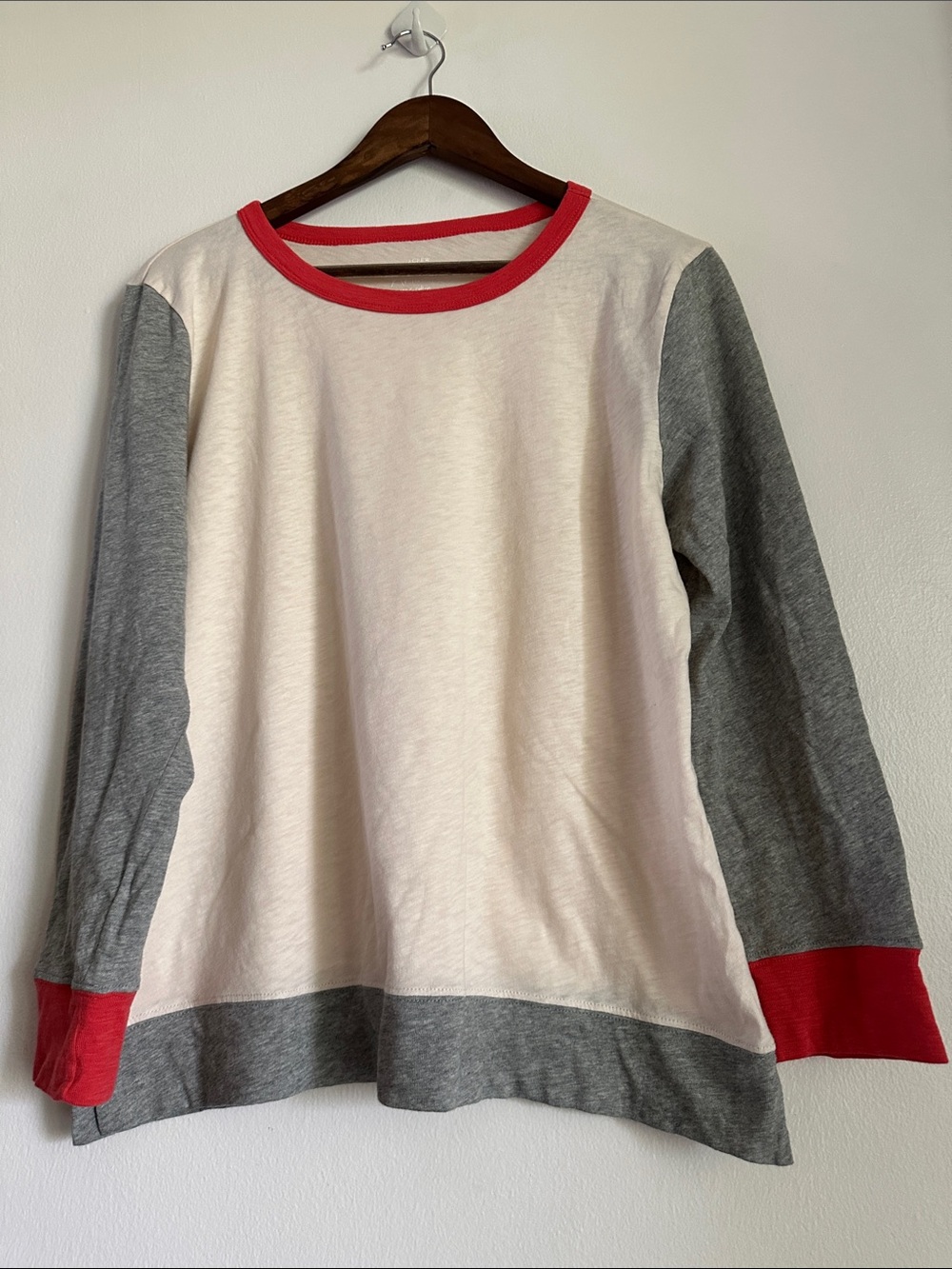 J. Crew Neutral Colorblock Long Sleeve Tee